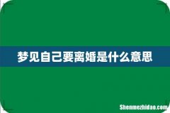 梦见自己要离婚是什么意思