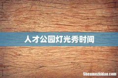 人才公园灯光秀时间