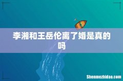 李湘和王岳伦离了婚是真的吗