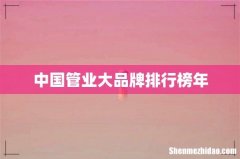 中国管业大品牌排行榜年