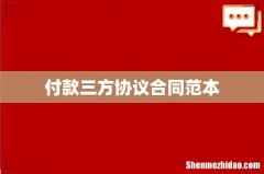 付款三方协议合同范本