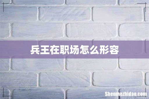 兵王在职场怎么形容
