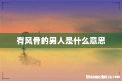 有风骨的男人是什么意思