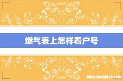 燃气表上怎样看户号