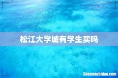 松江大学城有学生买吗