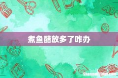 煮鱼醋放多了咋办