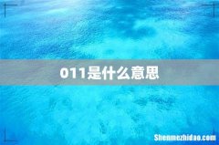 011是什么意思