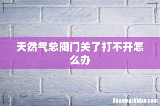 天然气总阀门关了打不开怎么办