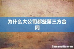 为什么大公司都签第三方合同