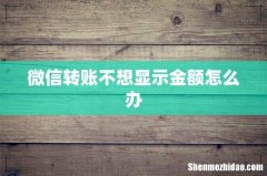 微信转账不想显示金额怎么办