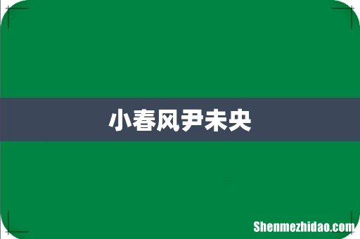 小春风尹未央