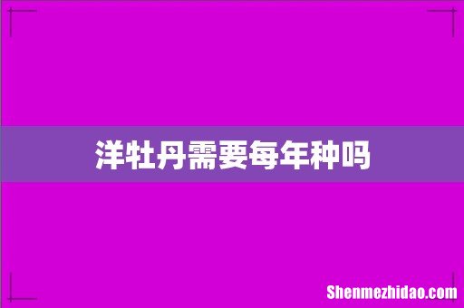 洋牡丹需要每年种吗
