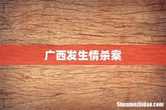 广西发生情杀案