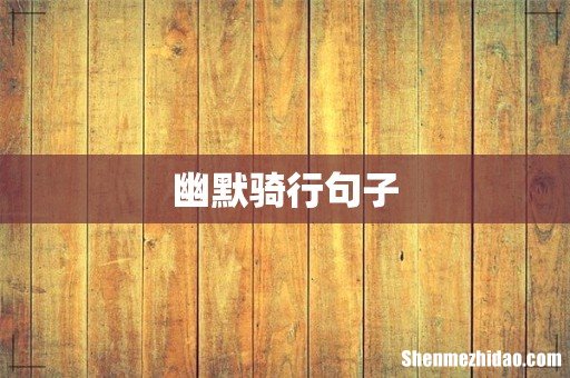 幽默骑行句子