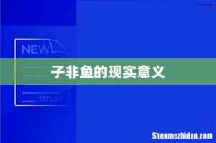 子非鱼的现实意义