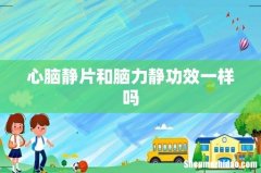 心脑静片和脑力静功效一样吗