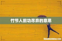 竹节人前功尽弃的意思