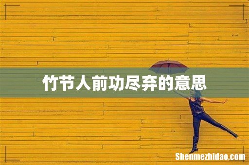 竹节人前功尽弃的意思