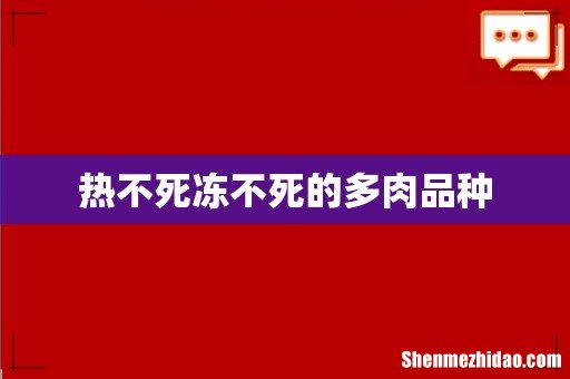 热不死冻不死的多肉品种