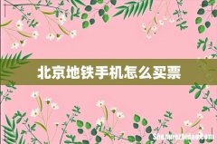 北京地铁手机怎么买票