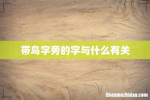 带鸟字旁的字与什么有关