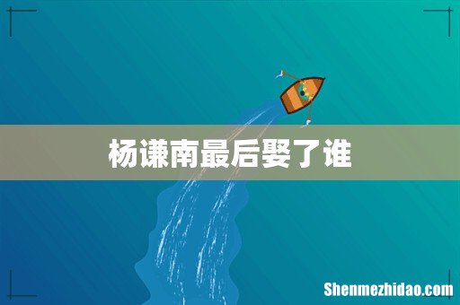杨谦南最后娶了谁