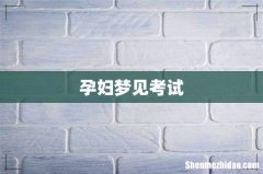 孕妇梦见考试