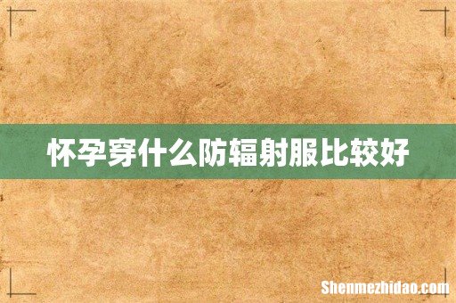 怀孕穿什么防辐射服比较好