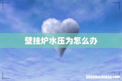 壁挂炉水压为怎么办