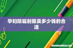 孕妇防辐射服卖多少钱的合适