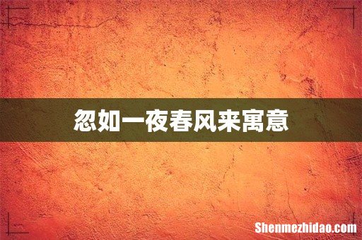 忽如一夜春风来寓意