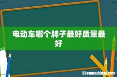 电动车哪个牌子最好质量最好
