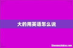 大的用英语怎么说