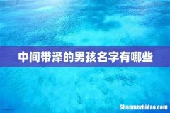 中间带泽的男孩名字有哪些