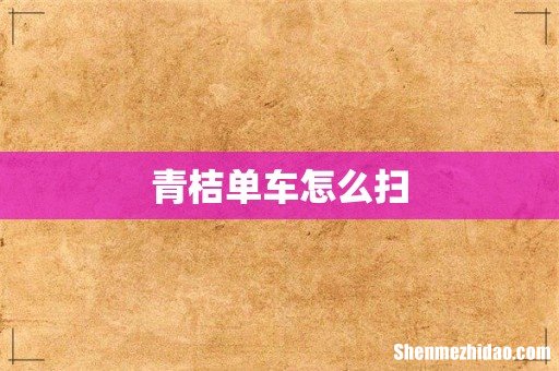 青桔单车怎么扫