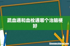 疏血通和血栓通哪个治脑梗好