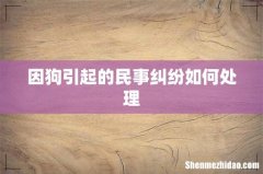 因狗引起的民事纠纷如何处理