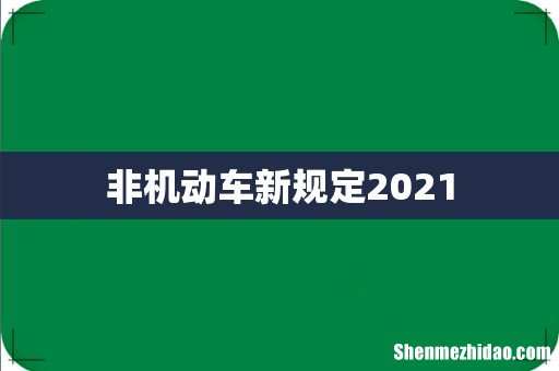 非机动车新规定2021