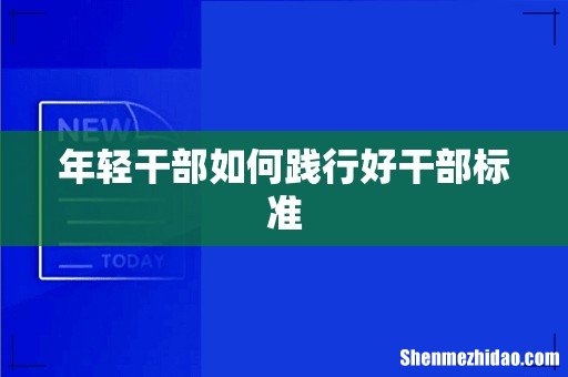 年轻干部如何践行好干部标准
