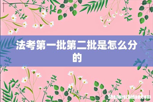 法考第一批第二批是怎么分的