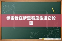 惊雷我在梦里看见命运它轮回