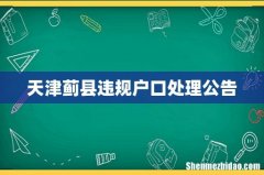 天津蓟县违规户口处理公告