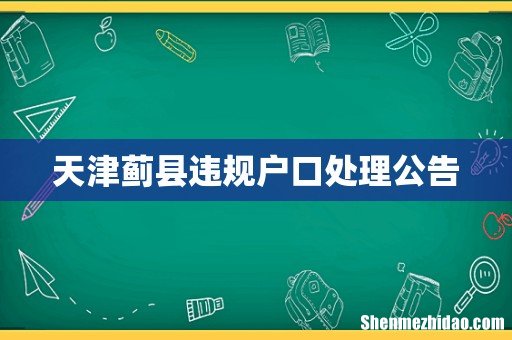 天津蓟县违规户口处理公告