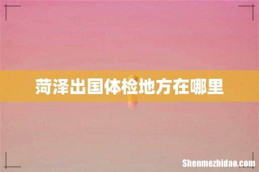 菏泽出国体检地方在哪里