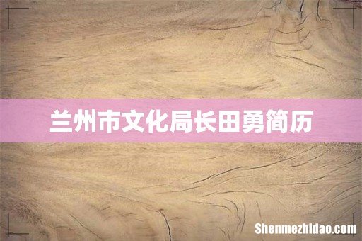 兰州市文化局长田勇简历