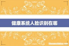 健康系统人脸识别在哪