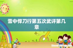 雪中悍刀行第五次武评第几章
