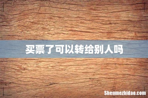 买票了可以转给别人吗