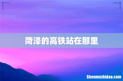 菏泽的高铁站在那里
