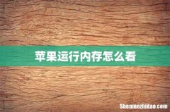 苹果运行内存怎么看
